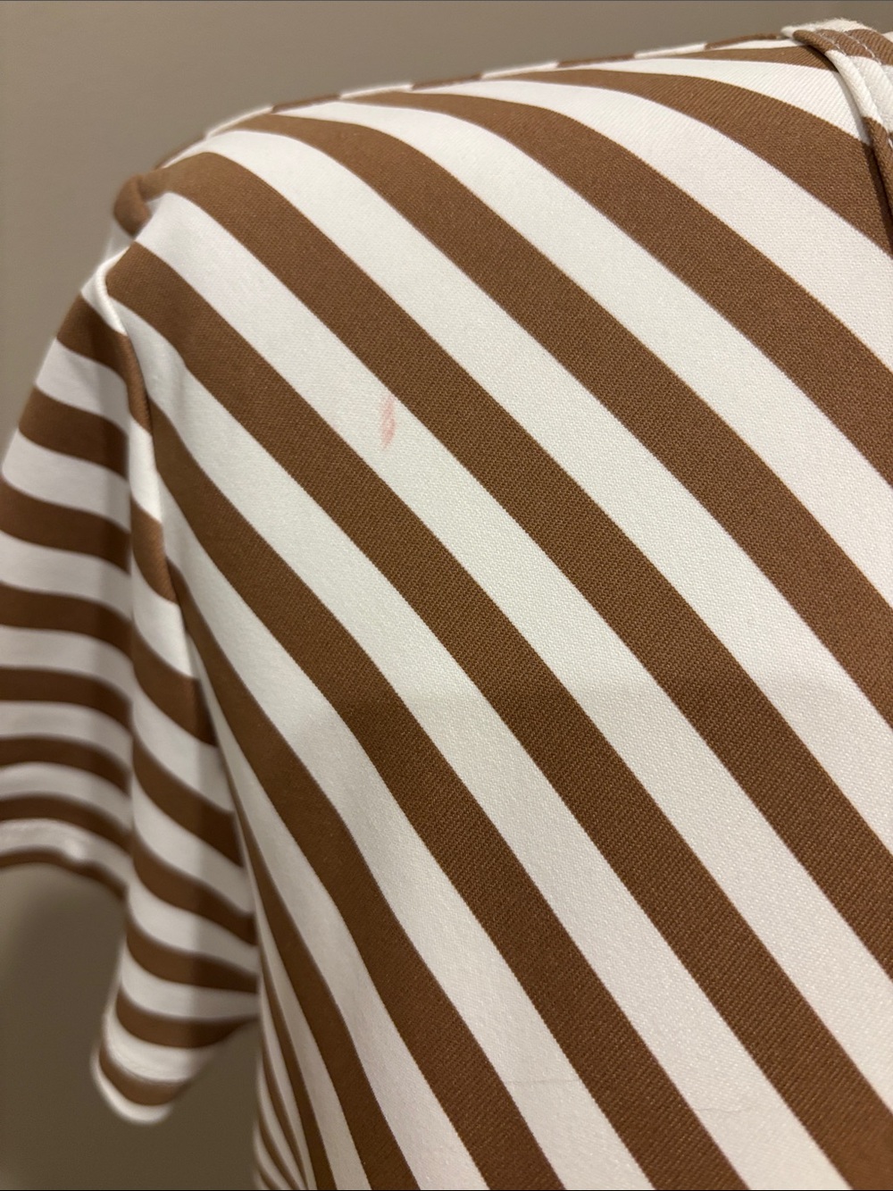 J McLaughlin Brown and White Striped Side-Tie Midi Dress - Picture 4 of 5